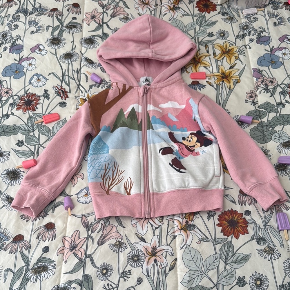 Disney Pink Hoodie with Character Design